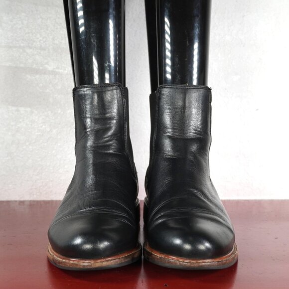 Women's Nisolo Black Leather Ankle High Flat Fashion Boots Booties 8 - Picture 1 of 8